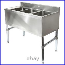 Three Compartment Commercial Kitchen Sink Stainless Steel