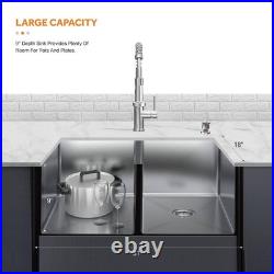 Tight Radius 31 in. Undermount 50/50 Double Bowl 18 Gauge Stainless Steel Sink