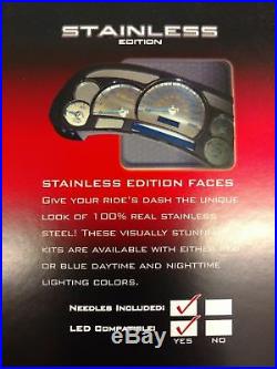 US Speedo Custom Stainless Steel Gauge Face Blue Lighting 2007-13 GM Truck & SUV