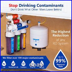 Ultraviolet Reverse Osmosis Water Filtration System Clear with Gauge 100 GPD