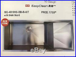 Undermount 16 Gauge Stainless Steel Kitchen Sink with Drain Board 48x19x10