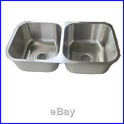 Undermount Stainless Steel 32 in. Double Bowl Kitchen Sink in 16-Gauge