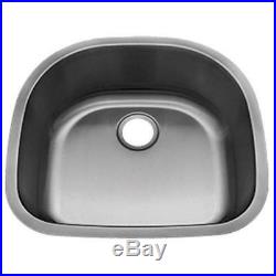 Undermount Stainless Steel D Shape Kitchen Sink with Grid and Strainer 16 GAUGE