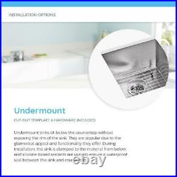 Undermount Stainless Steel Kitchen Sink 32 in. Single Bowl 16-Gauge Easy Clean