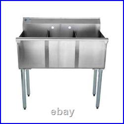 Universal 3 Compartment Sink, 36 L x 18.5 W x 41 H