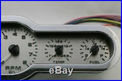 Universal 3D Stainless Steel 7 Gauge Dash Panel RED LED Gauges Made In The USA