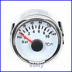 Universal 6 Gauge Set With Red LED Gauges & Stainless Steel Plate For Car Boat