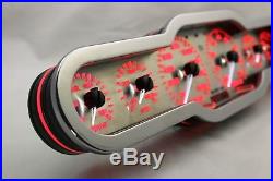 Universal 7 Gauge Analog Panel 3D STAINLESS STEEL Faceplate Chrome Billet RED