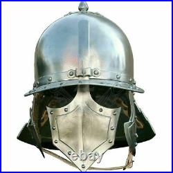 Vintage 18 gauge Steel Medieval Pappenheimer Helmet Halloween Costume