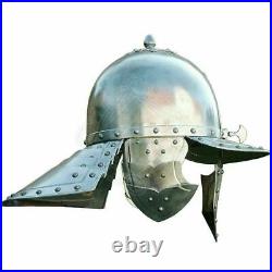 Vintage 18 gauge Steel Medieval Pappenheimer Helmet Halloween Costume