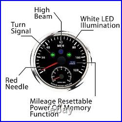 W PRO 110mm 2 Gauge Set GPS Speedometer Tachometer 120 MPH Turn Signal High Beam