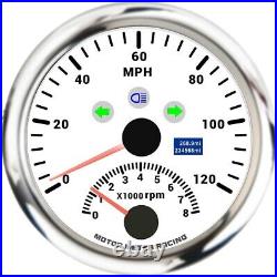 W PRO 2 Gauge Set GPS Speedometer with Tachometer 120 MPH Turn Signal High Beam