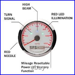 W PRO 3 Gauge Set GPS Speedometer 120 MPH with Turn Signal High Beam Waterproof