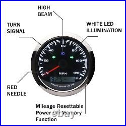 W PRO 3 Gauge Set GPS Speedometer 120 MPH with Turn Signal High Beam Waterproof