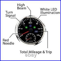 W PRO 5 Gauge Set 110mm GPS Speedometer Tachometer 120 MPH Turn Signal High Beam