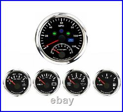 W PRO 5 Gauge Set GPS Speedometer with Tachometer 120 MPH Turn Signal High Beam