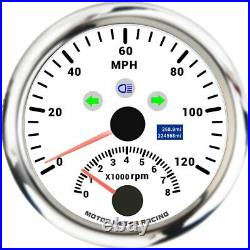 W PRO 5 Gauge Set GPS Speedometer with Tachometer 120 MPH Turn Signal High Beam