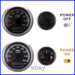 W PRO 5 Gauge Set GPS Speedometer with Tachometer 120 MPH Turn Signal High Beam