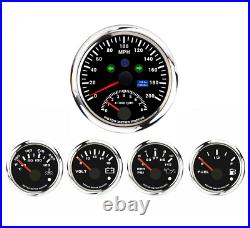 W PRO 5 Gauge Set GPS Speedometer with Tachometer 200 MPH Turn Signal High Beam