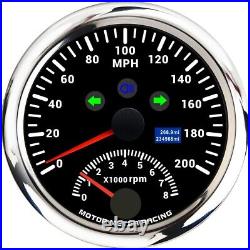 W PRO 5 Gauge Set GPS Speedometer with Tachometer 200 MPH Turn Signal High Beam