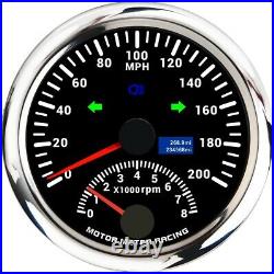 W PRO 5 Gauge Set GPS Speedometer with Tachometer 200 MPH Turn Signal High Beam