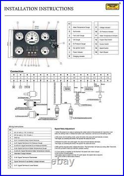 W PRO 5 Gauge Set Instrument Panel 4000 RPM 12/24 V White LED Marine Boat Yacht