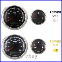 W PRO 5 Gauge Set Instrument Panel 4000 RPM 24 V White LED For Marine Boat Yacht