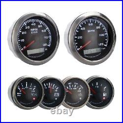 W PRO 6 Gauge Set 7 Color Switch LED GPS Speedometer 120 MPH For Car Marine Boat