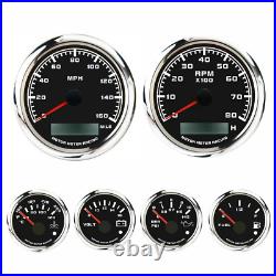 W PRO 6 Gauge Set GPS Speedometer 160 MPH Waterproof For Car Marine Boat Truck