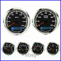 W PRO 6 Gauge Set GPS Speedometer 160 MPH Waterproof For Car Marine Boat Truck