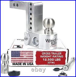 Weigh Safe WS6-2-KA 6 Drop Hitch 2 Receiver with Tongue Weight Gauge 12,500LBS