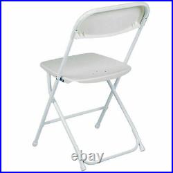 White Plastic Folding Chair 100 Pack Outdoor 300 lb Capacity 18 Gauge Steel Tube