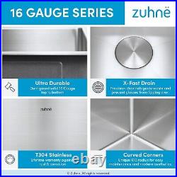 ZUHNE 16-Gauge Stainless Steel UM Kitchen Sink Commercial Grade Sound Guard